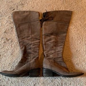 Born taupe colored suede over the knee boots